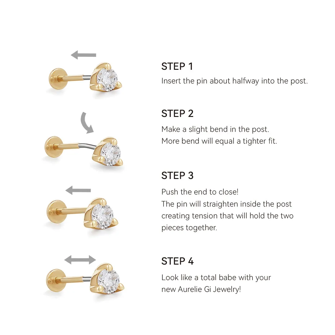GIZA | Pyramid Diamond Threadless Flatback Earring