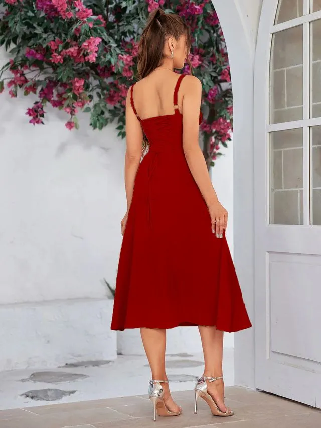 Glamorous Red Sleeveless Fit & Flare Dress