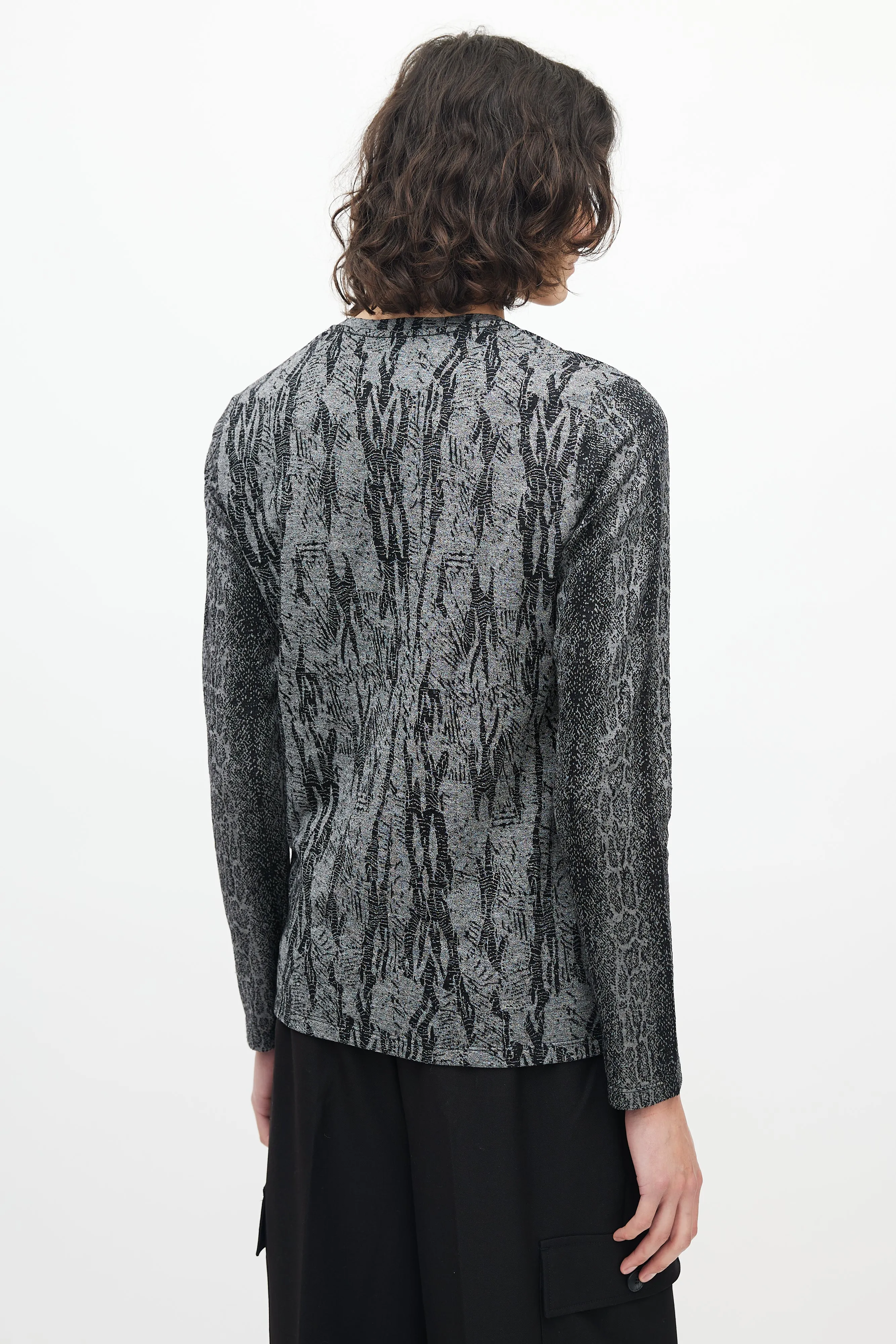 Grey & Black Knit Top
