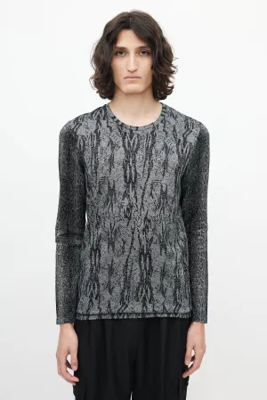 Grey & Black Knit Top