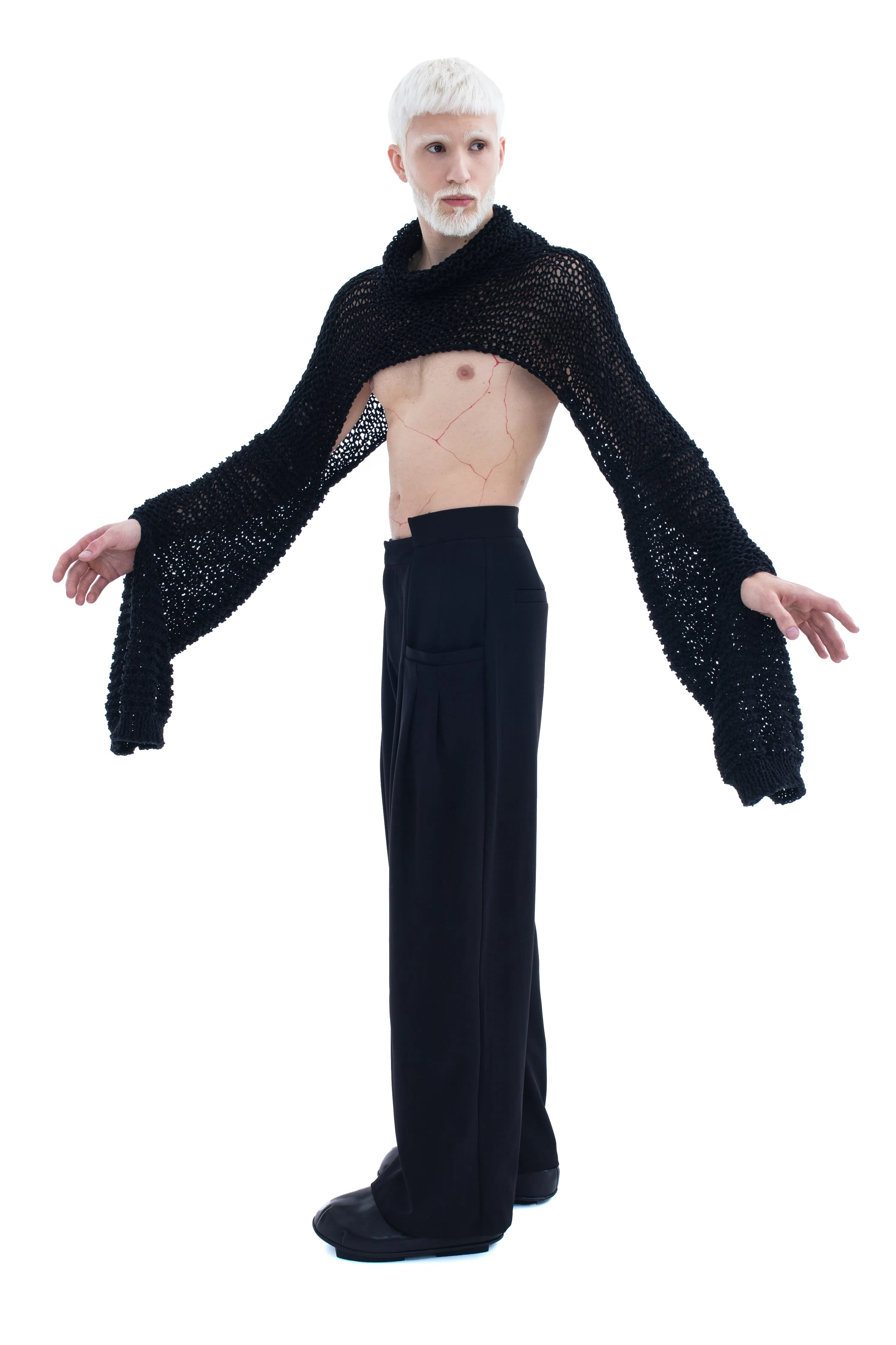 HAND-KNITTED OPEN WEAVE CROP TOP