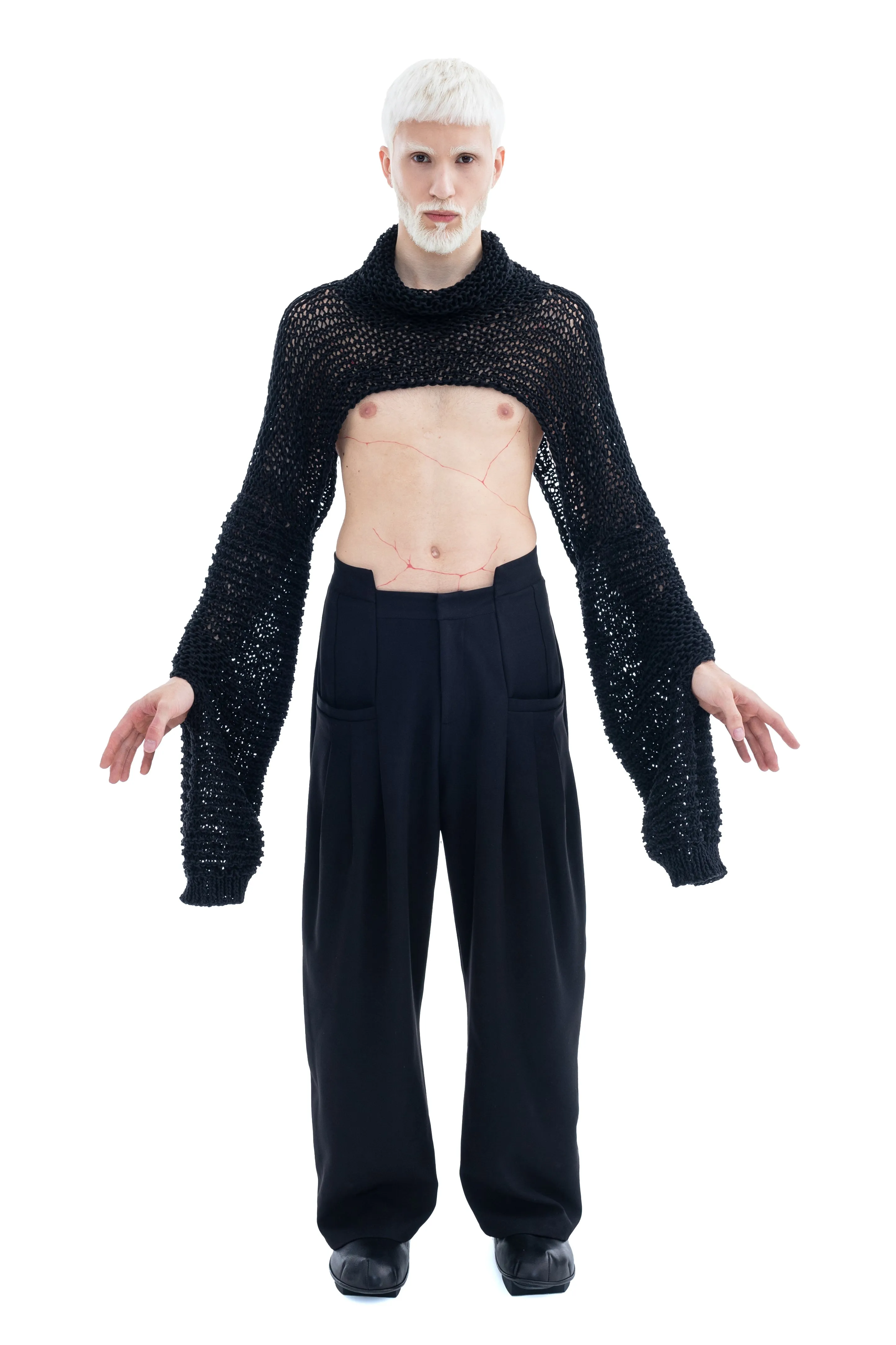 HAND-KNITTED OPEN WEAVE CROP TOP