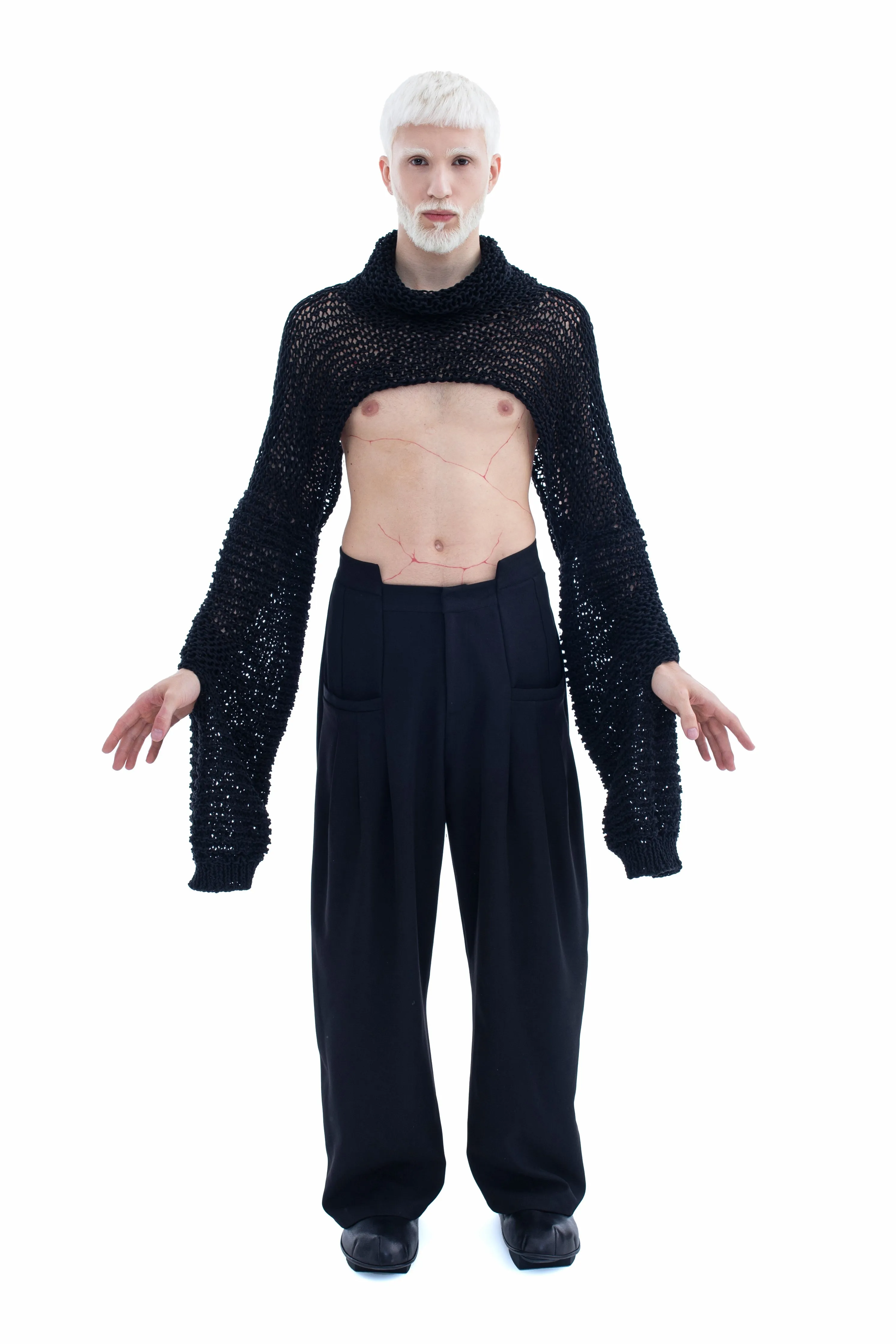 HAND-KNITTED OPEN WEAVE CROP TOP