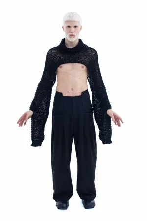 HAND-KNITTED OPEN WEAVE CROP TOP