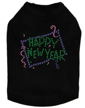 Happy New Year Confetti Dog Tank - Many Colors