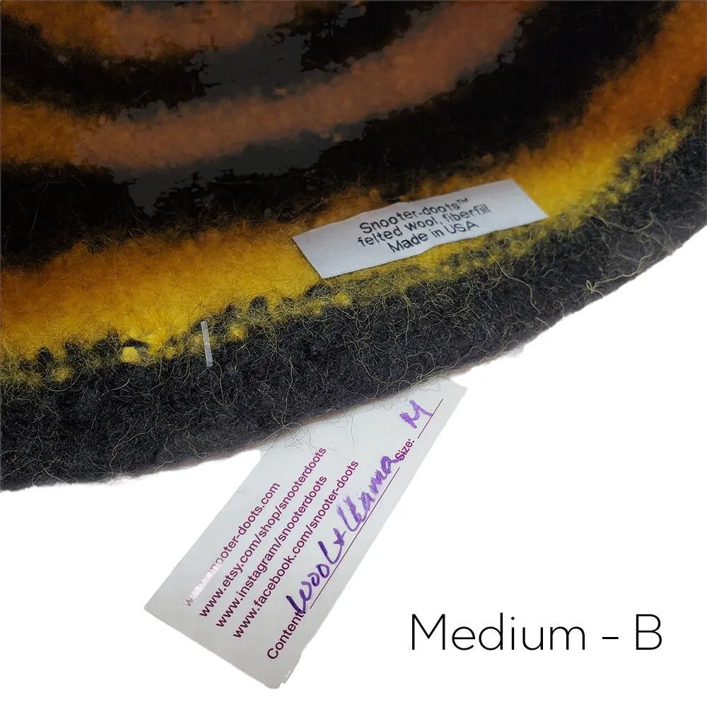 Hat - Bee Butt Felted Wool Cap (Assorted Sizes) by Snooter-doots