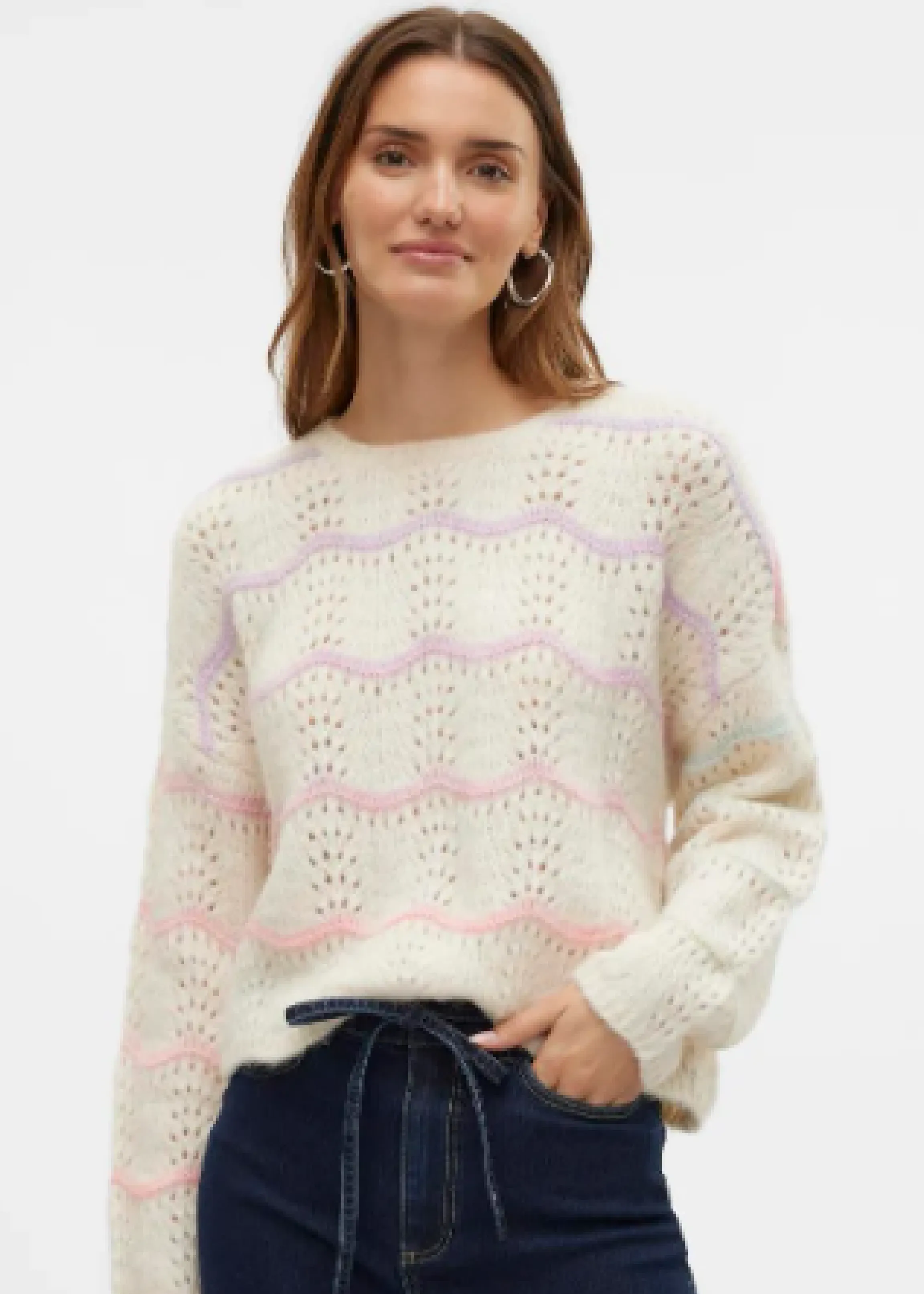 Hatty Birch Wave Stripe Pullover