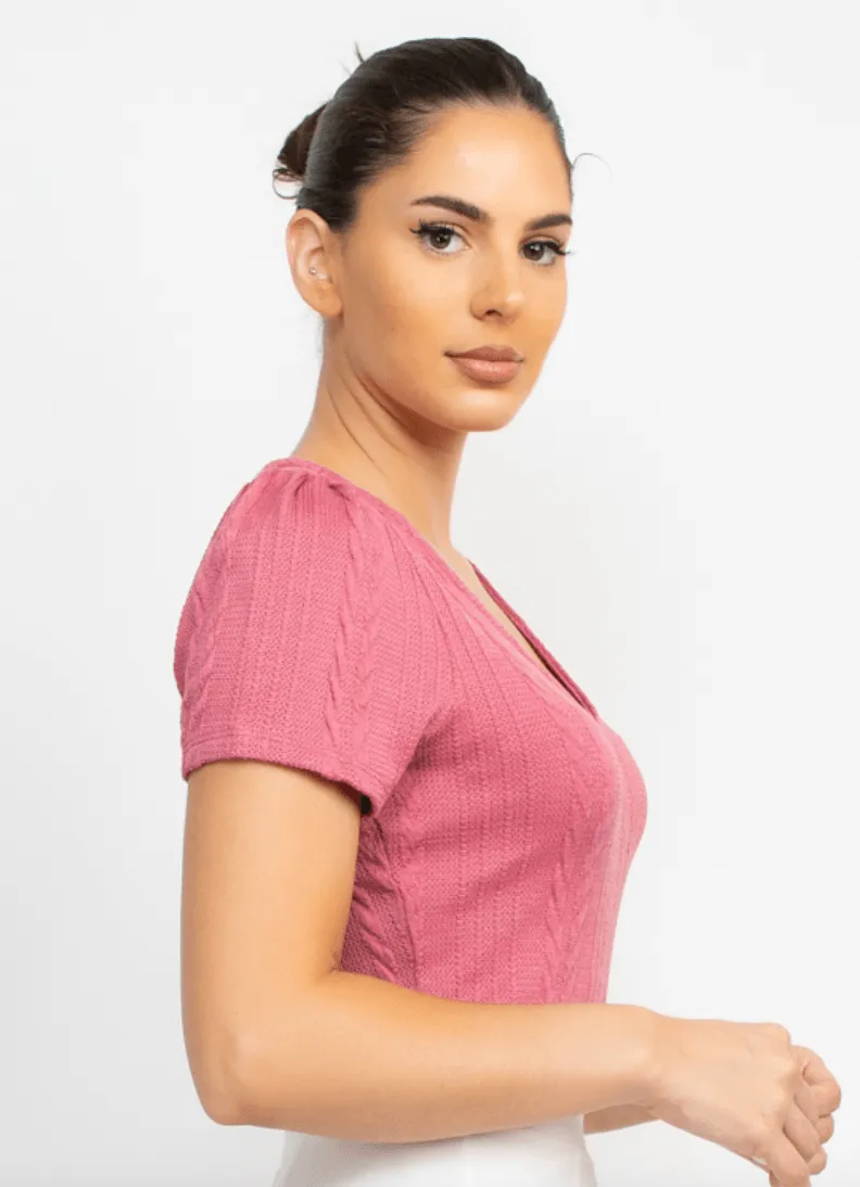 Haute Monde V-Neck Knit Top HMT56498