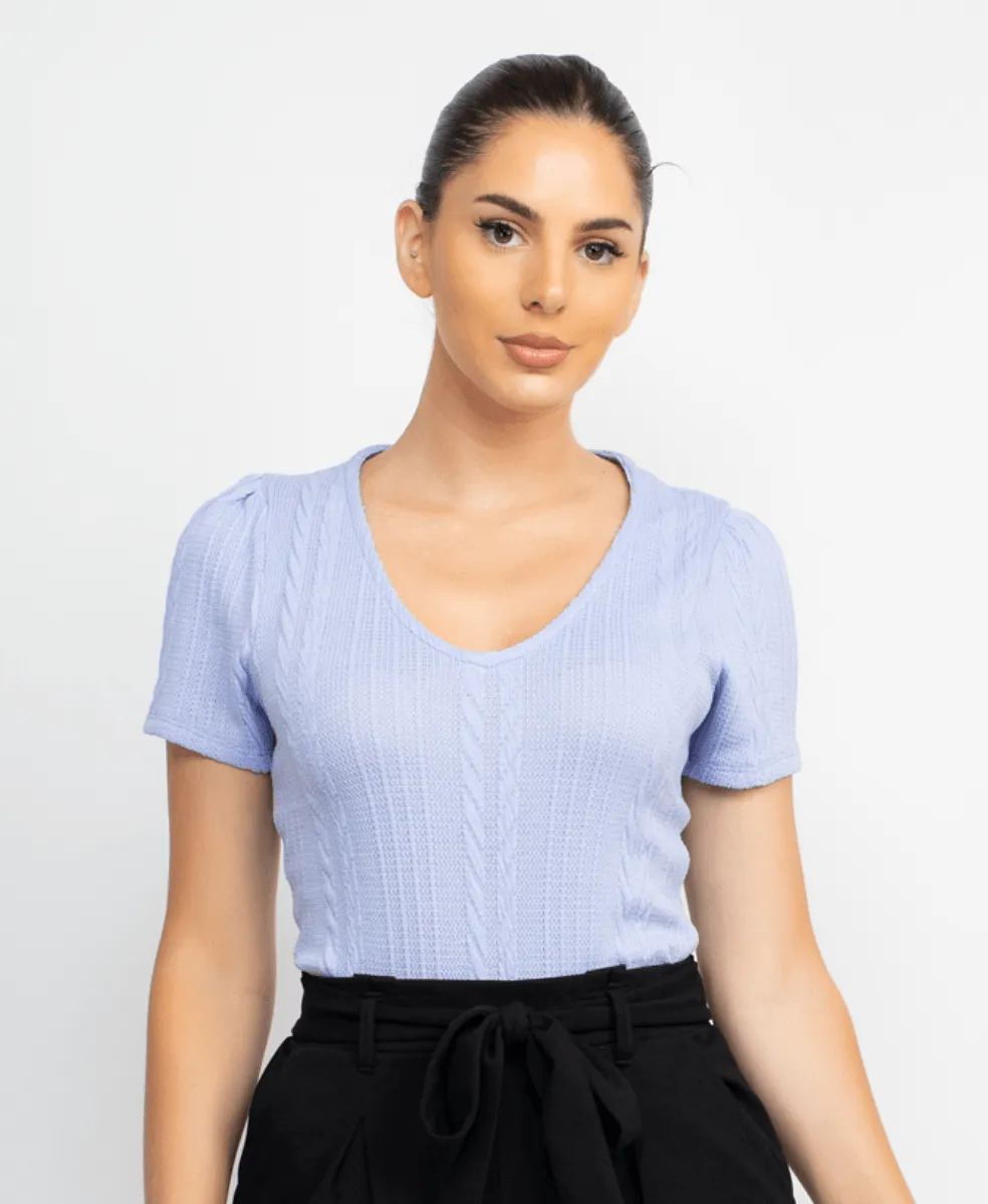 Haute Monde V-Neck Knit Top HMT56498