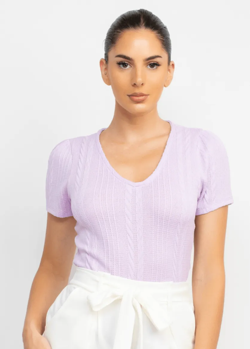 Haute Monde V-Neck Knit Top HMT56498