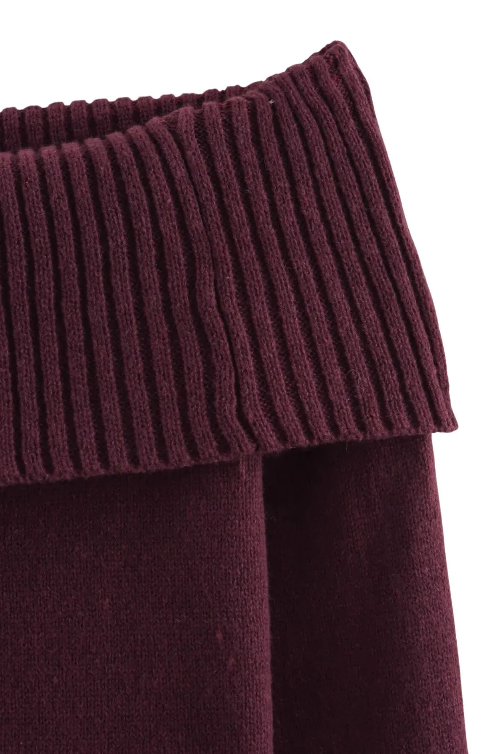 ‘Hazel’ Long-Sleeve Off-Shoulder Knit Top