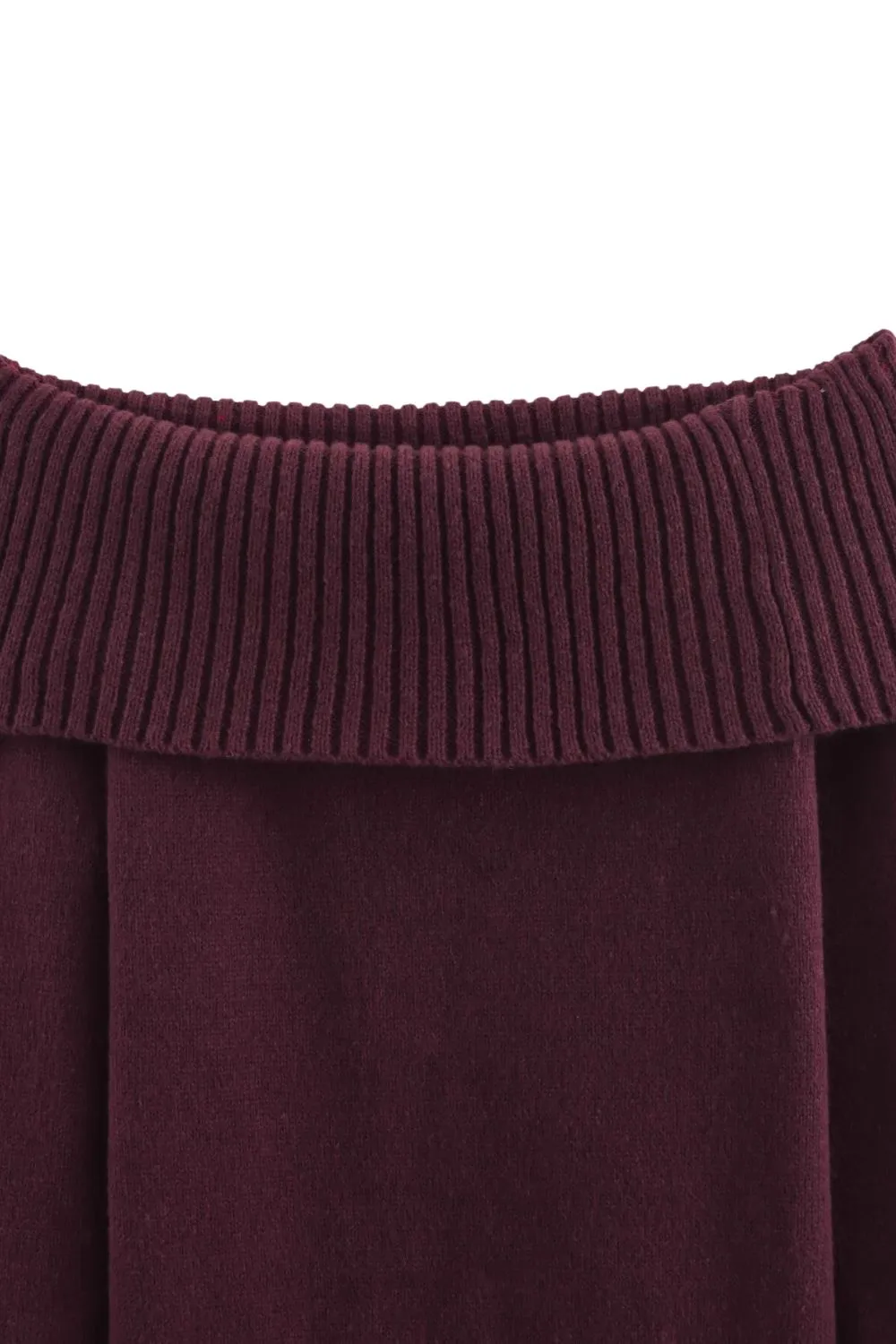‘Hazel’ Long-Sleeve Off-Shoulder Knit Top