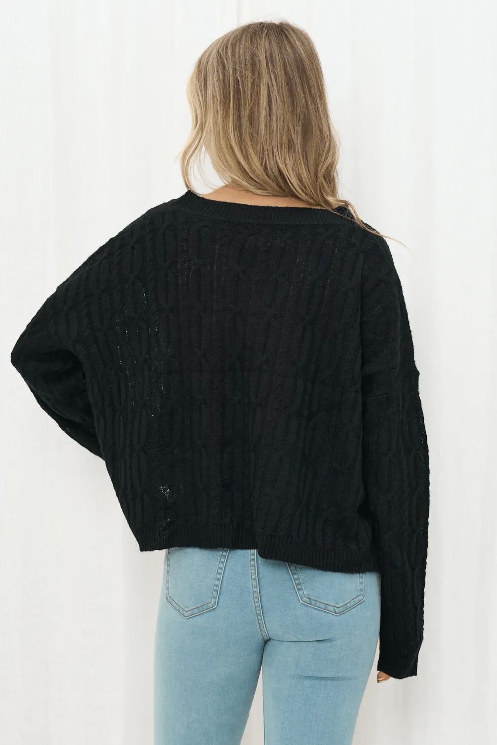 Henley Knit Top - Black
