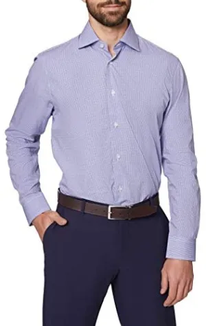 Hickey Freeman Men's Contemporary Fitted Long Sleeve Dress Shirt