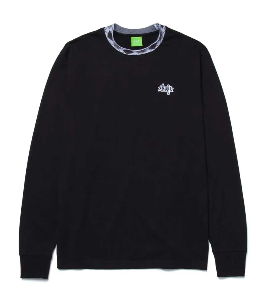 Huf Women's Jaquard Neck Long Sleeve Knit - Black