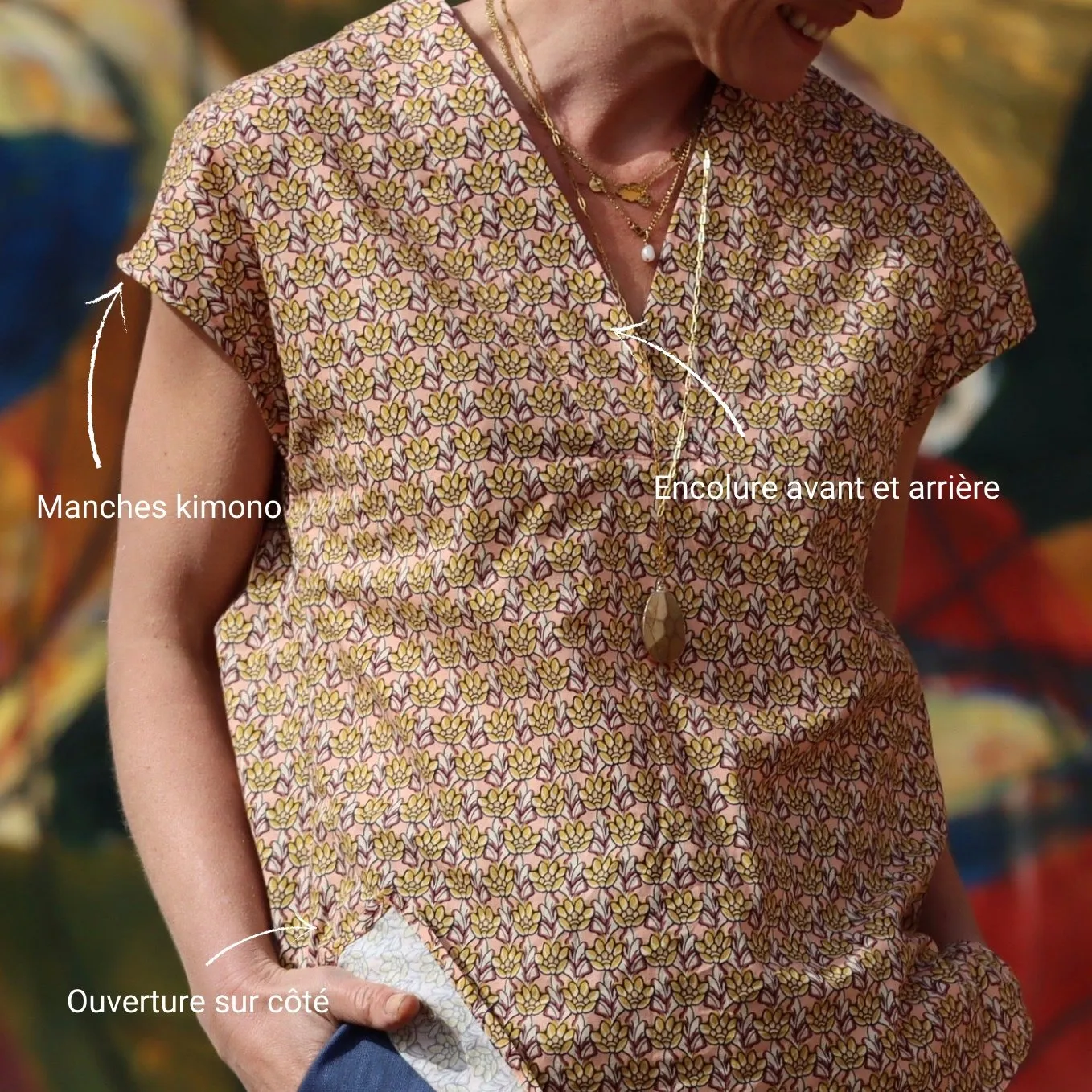 IMPARFAIT 150 - dernière pièce Blouse Savine fleuri ocré