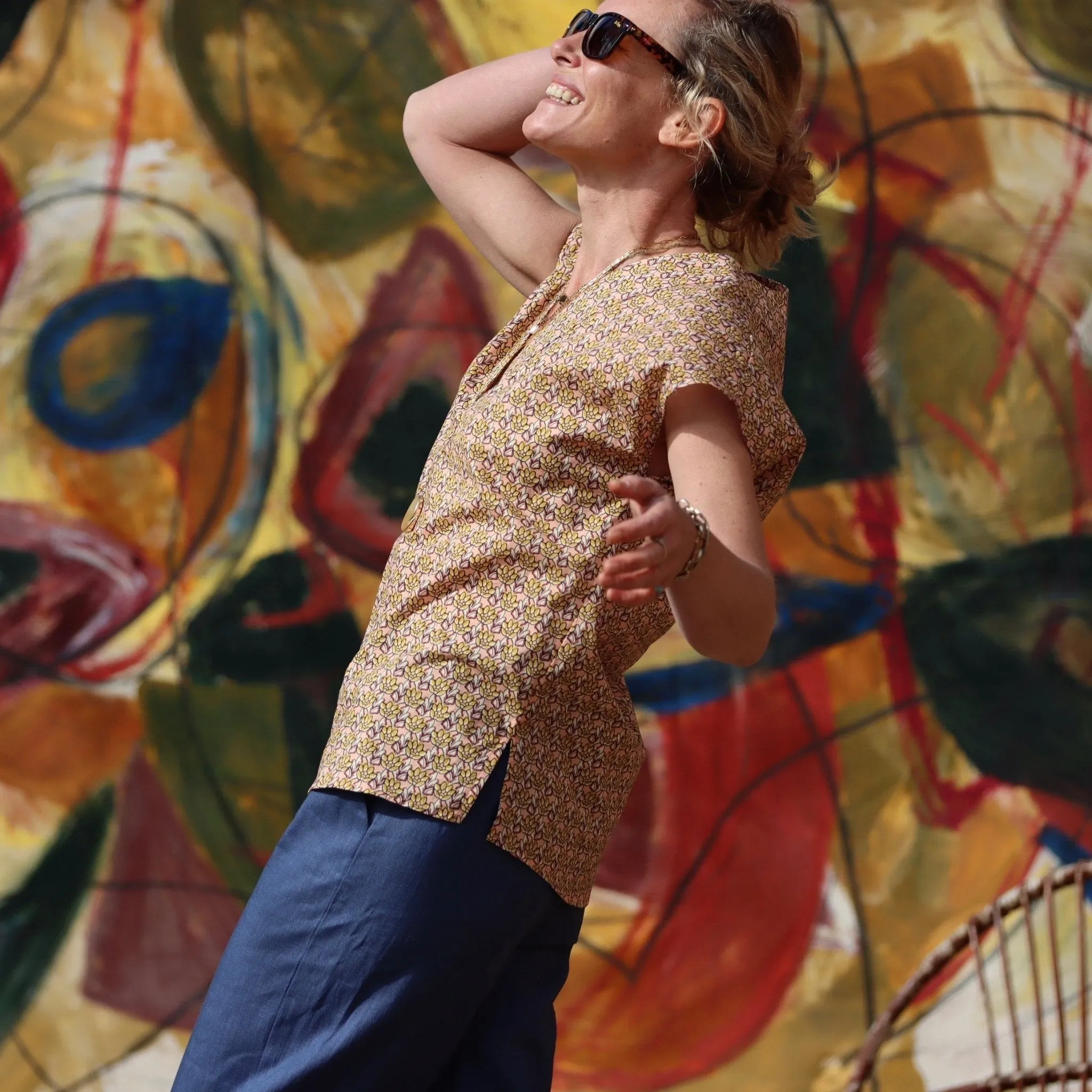 IMPARFAIT 150 - dernière pièce Blouse Savine fleuri ocré