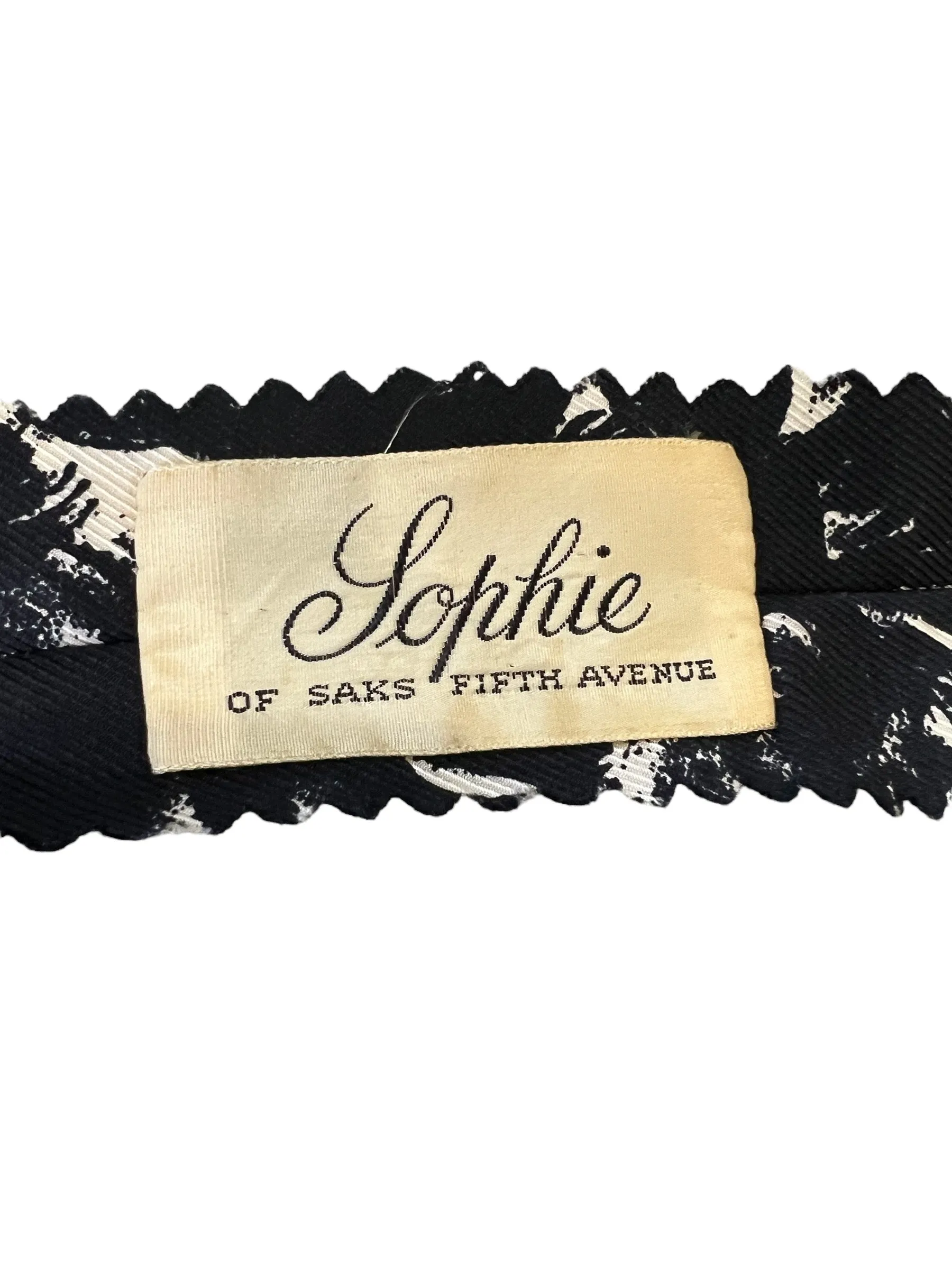Incredible Sophie of Saks 60s Abstract Black & White Gown with Ostrich Feather Stole