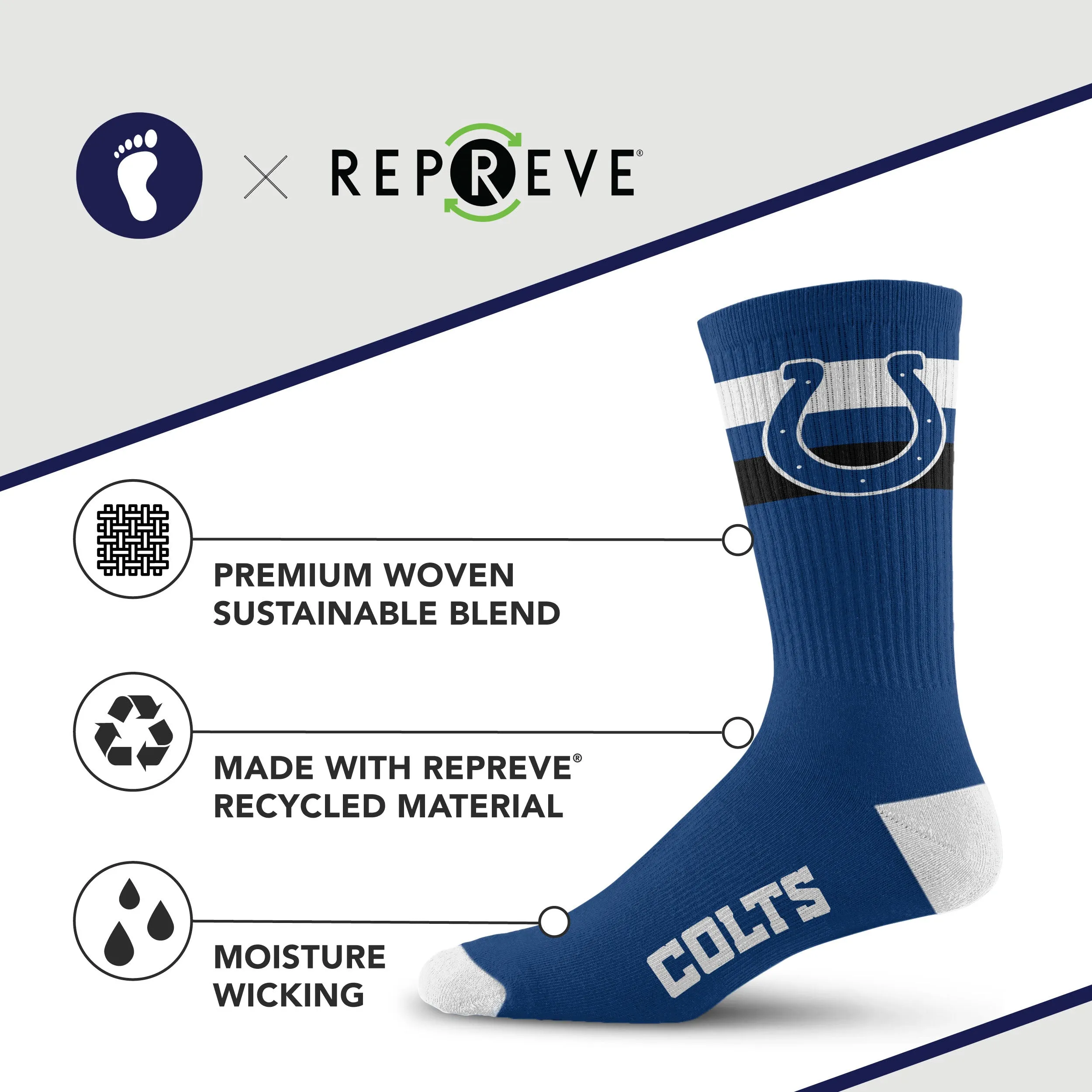 Indianapolis Colts Legend Premium Crew Socks