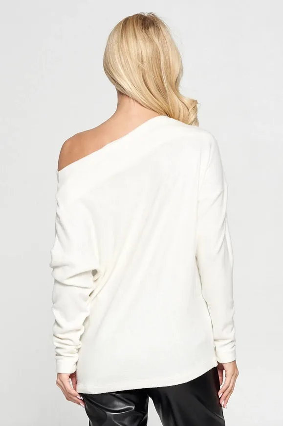Ivory Knit Off The Shoulder Top