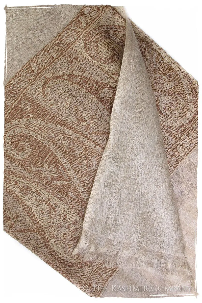 Jacquard Frontiere Henna Taupe Cashmere Scarf