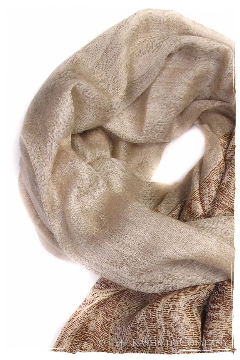 Jacquard Frontiere Henna Taupe Cashmere Scarf