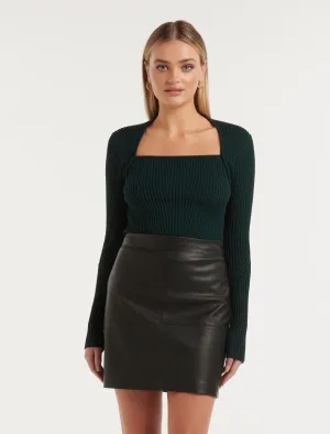 Jasmine Square Neck Knit Top