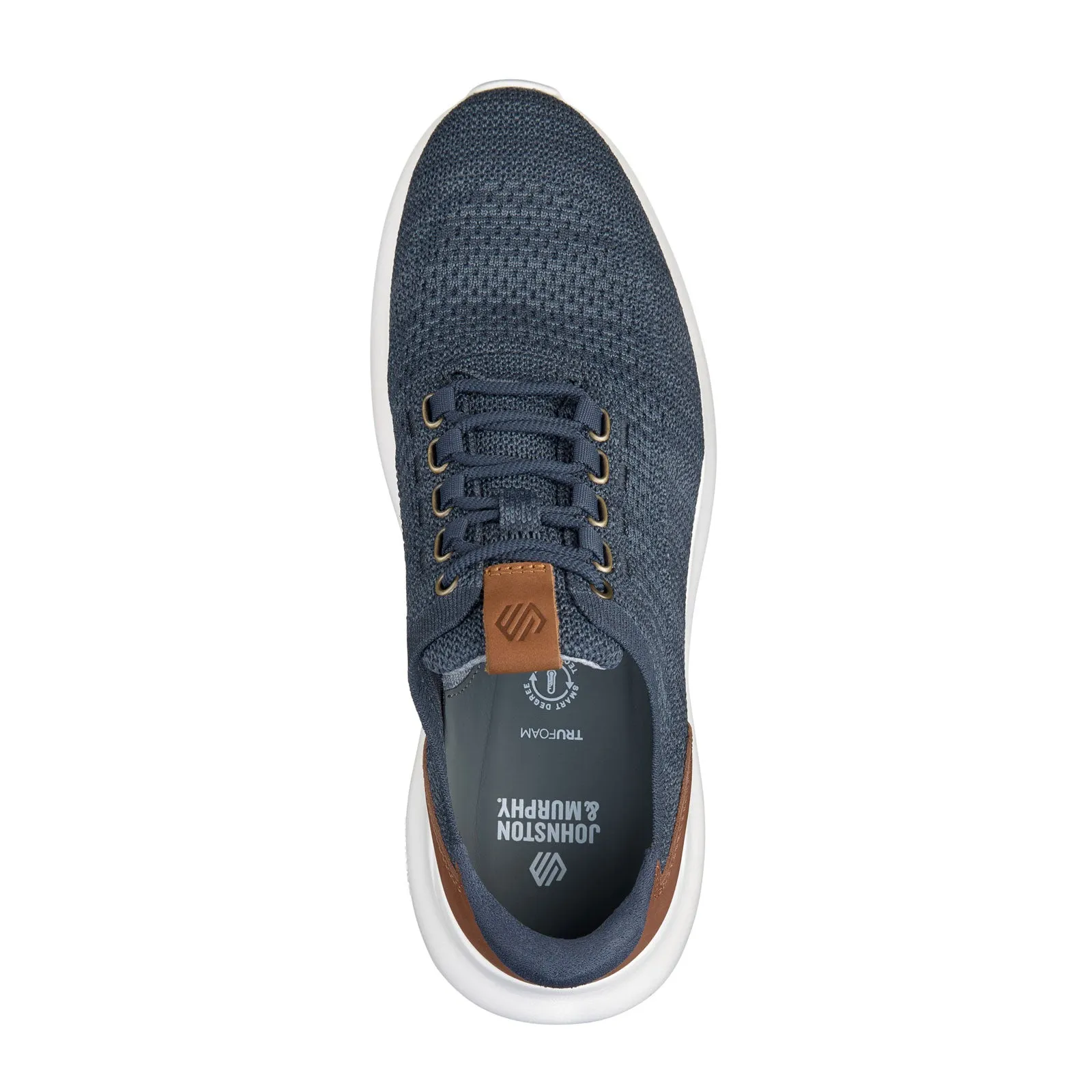 Johnston & Murphy Amherst 2.0 Knit Plain Toe Lace Up  (Men) - Navy Heathered Knit