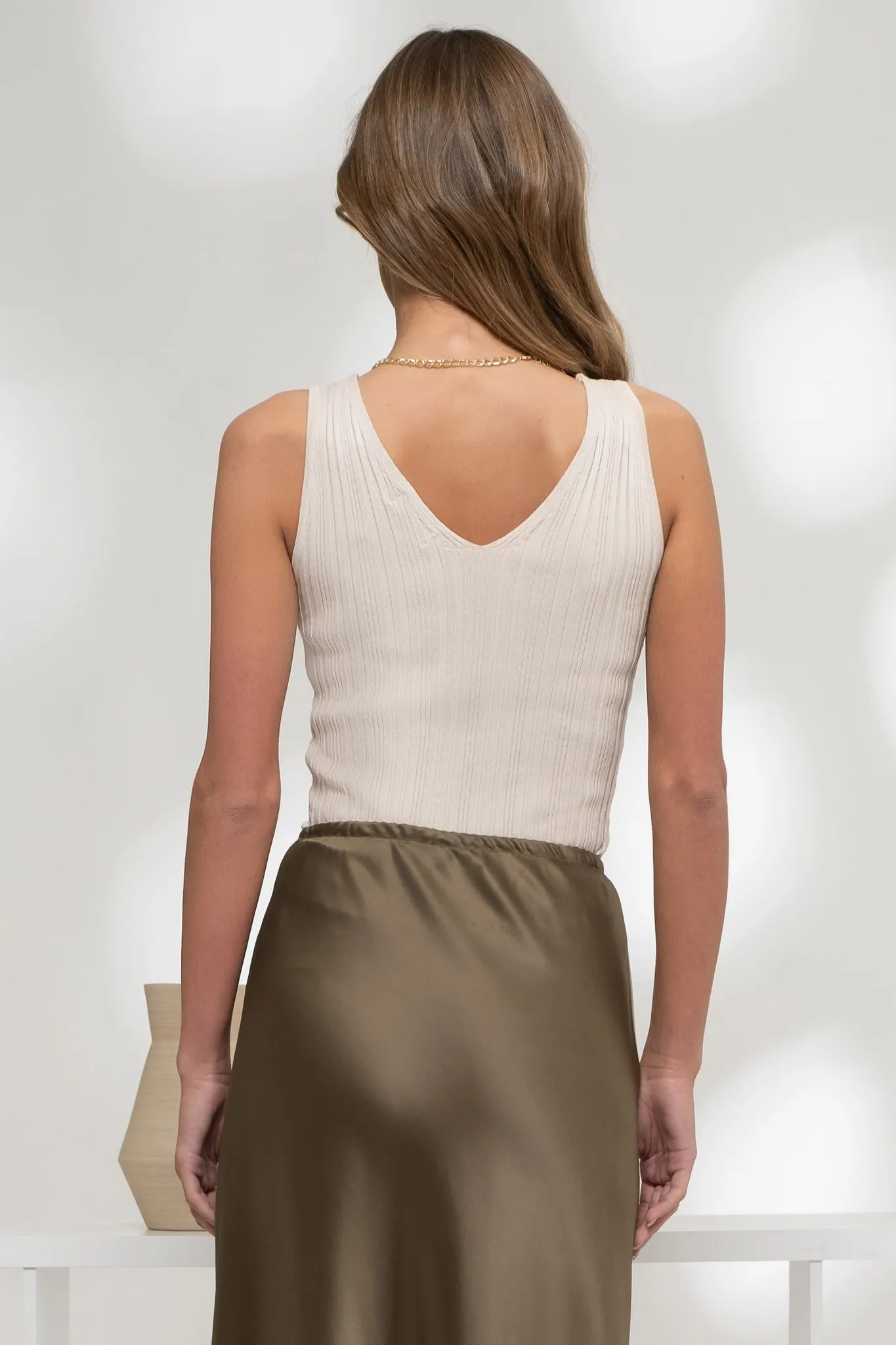 June  Rib Knit Tank, Oatmeal