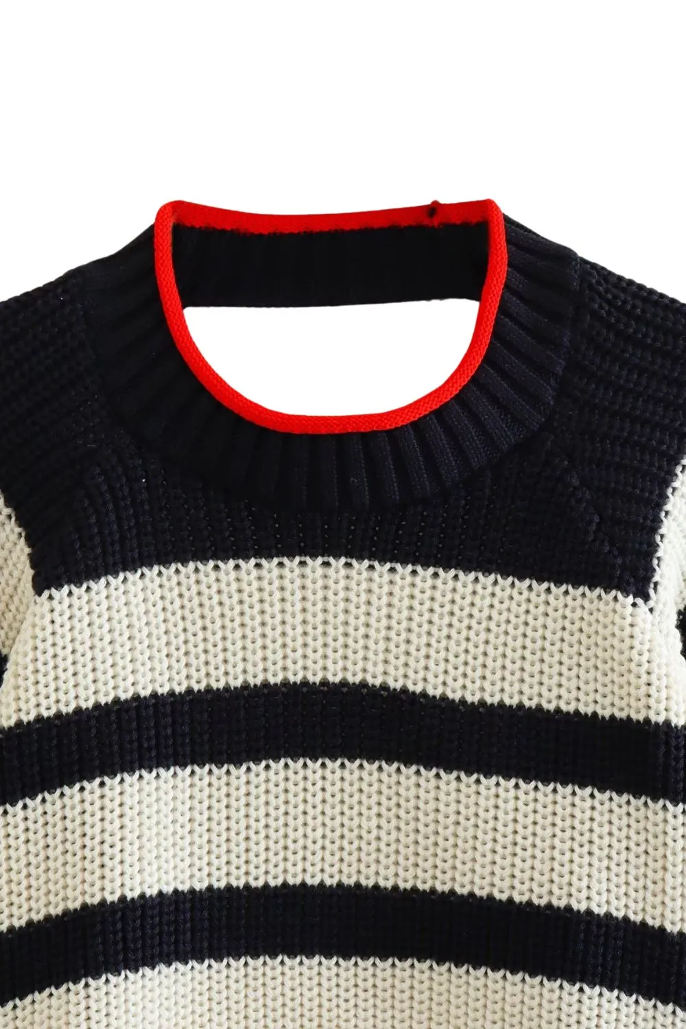 ‘Kamilla’ Striped Backless Knit Crop Top