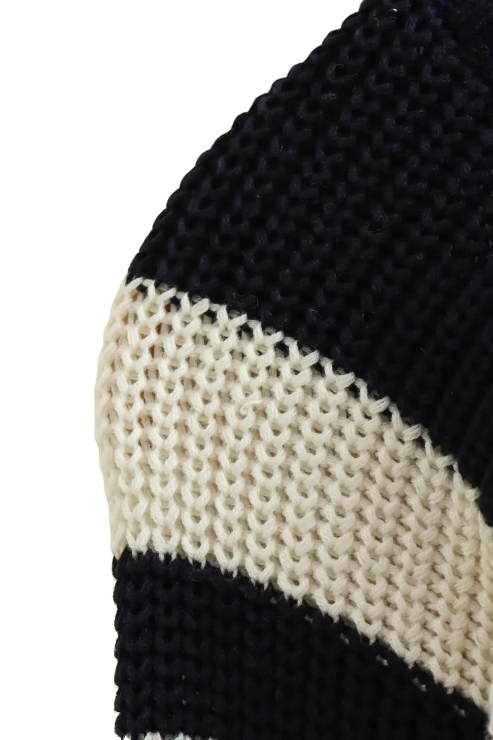 ‘Kamilla’ Striped Backless Knit Crop Top