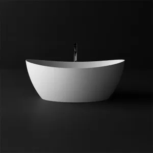 Kaskade Margot 1640 Freestanding Stone Bath Matte White 1640mm