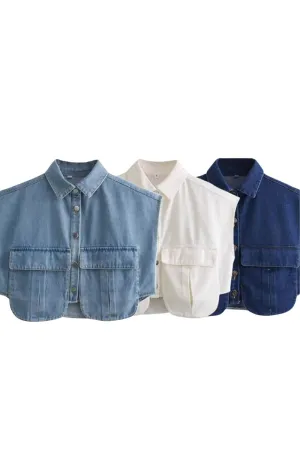 'Kaylee' Double-Pocket Decorated Denim Jacket