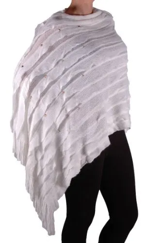 Kerry Studded Fringe Knitted Poncho