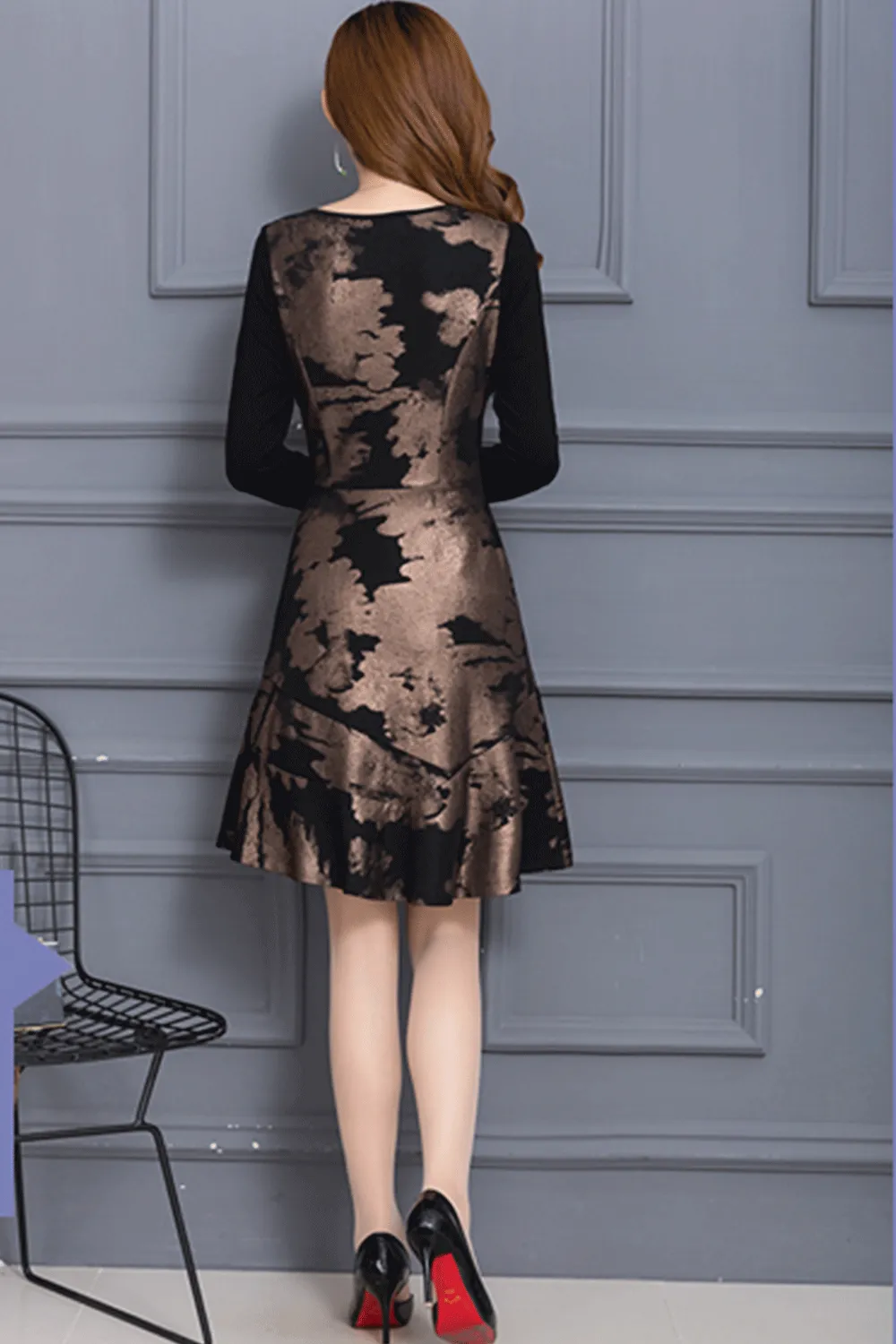 Ketty More Women Printed Halter Skirt Short Skater Dress-KMWD142