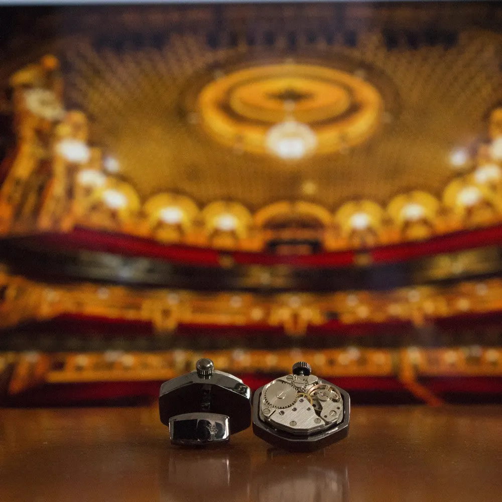 KingCuffs Watch Movement Octagon Cufflink without Rimmed