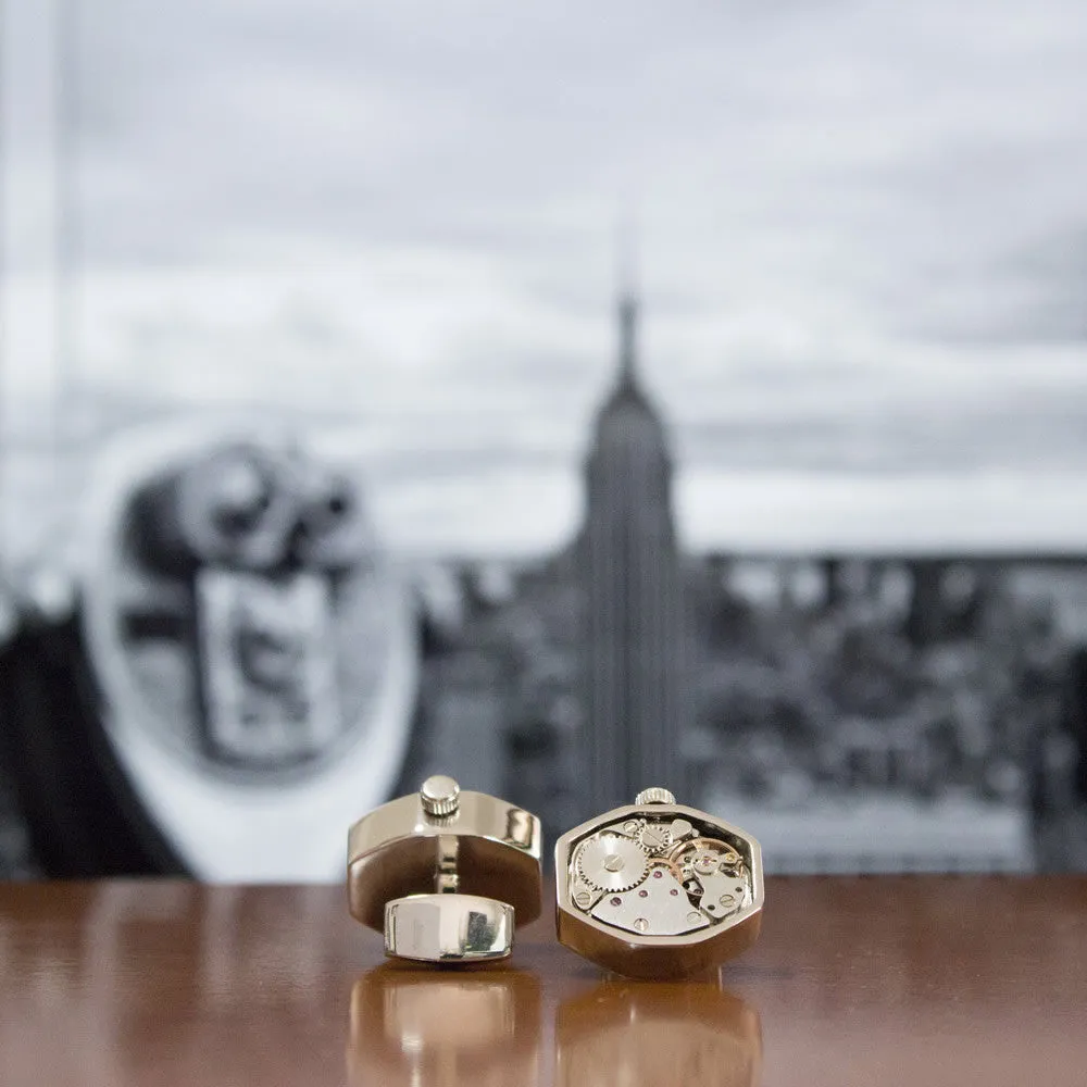 KingCuffs Watch Movement Octagon Cufflink