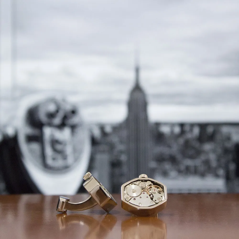 KingCuffs Watch Movement Octagon Cufflink
