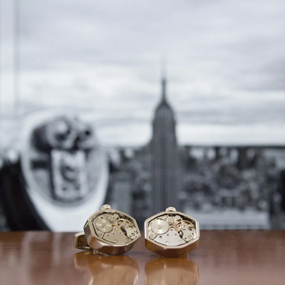 KingCuffs Watch Movement Octagon Cufflink