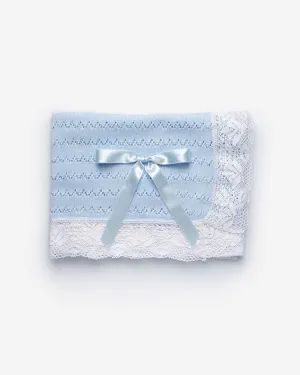 Knit Blanket with Lace