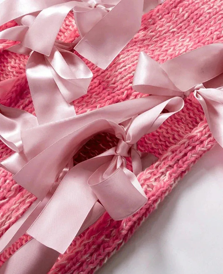 Knit Bow Cut Charming Out Tank Top