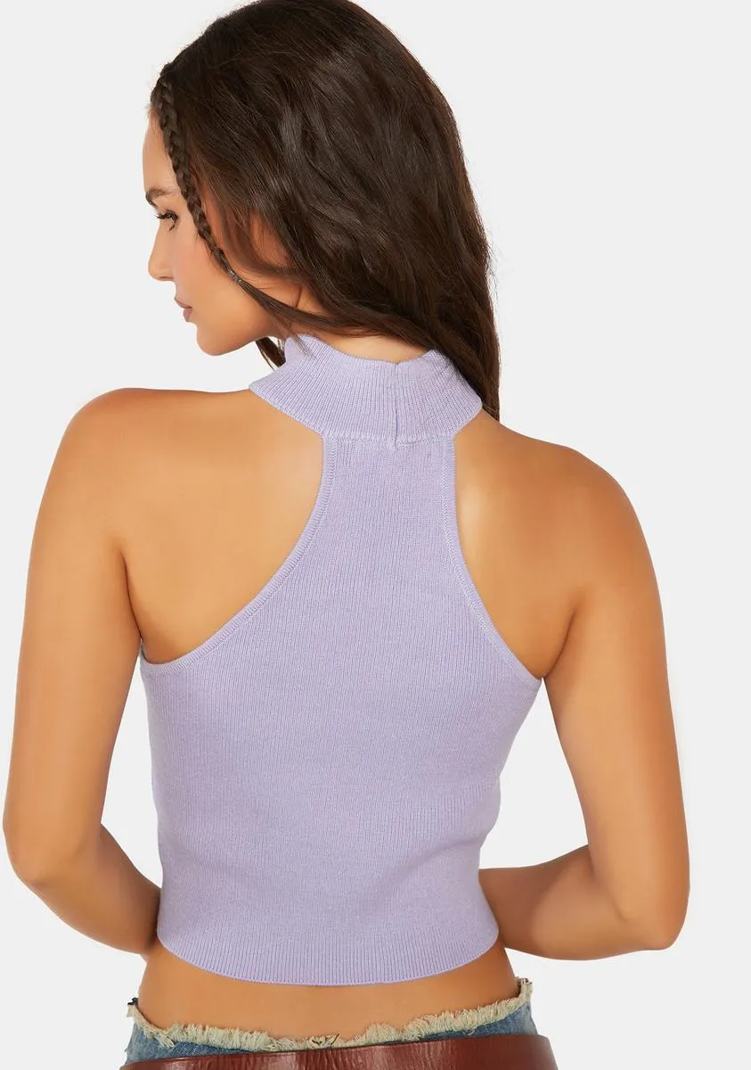 Knit Choker Cropped Top