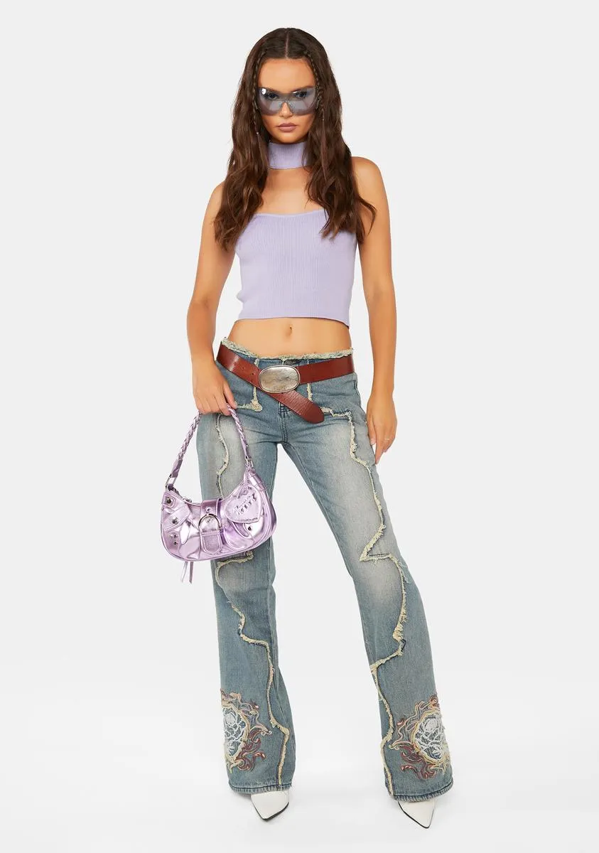 Knit Choker Cropped Top