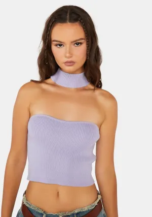 Knit Choker Cropped Top