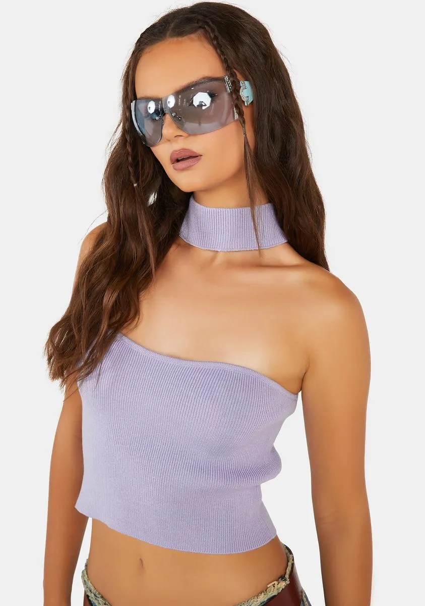 Knit Choker Cropped Top