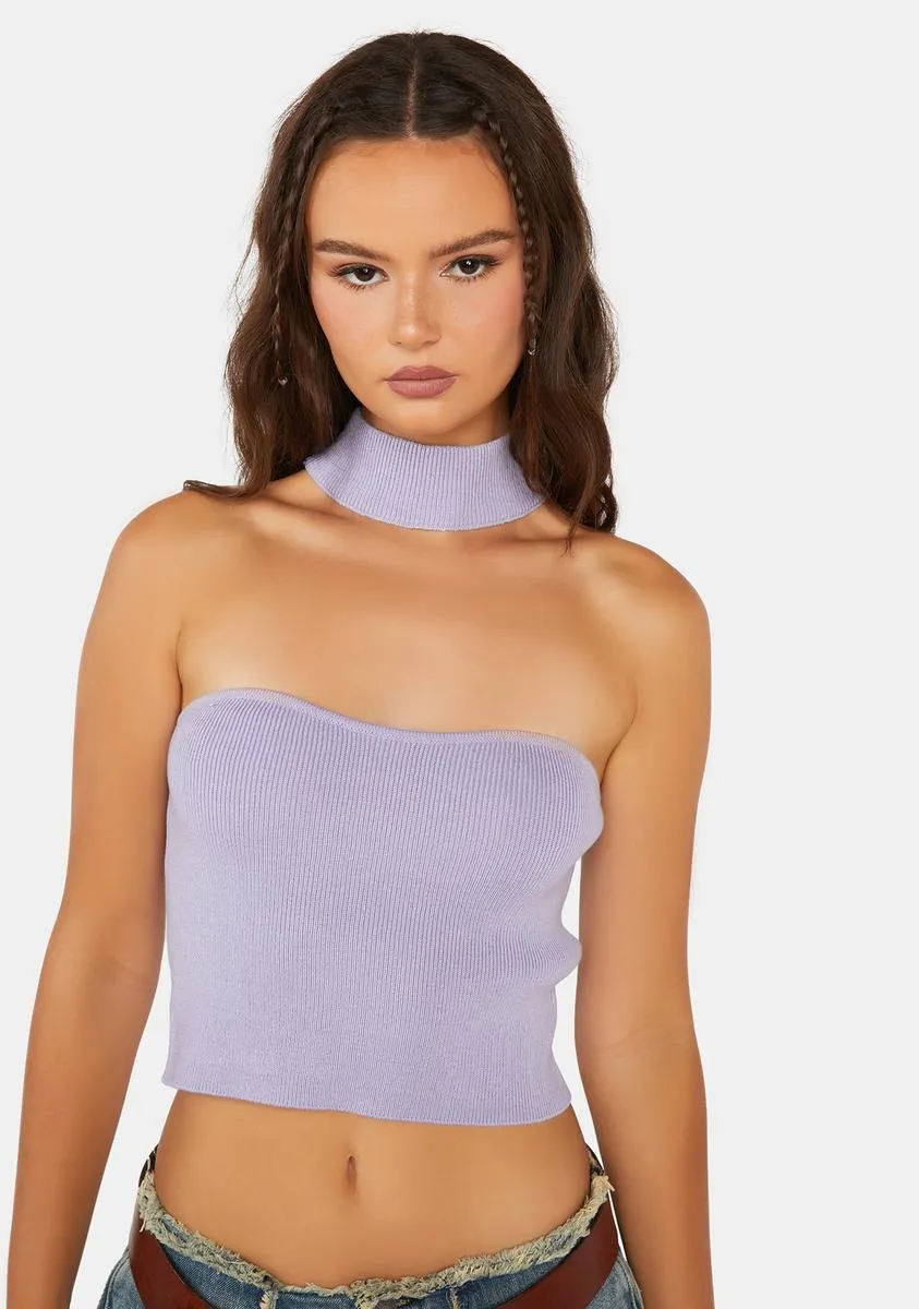 Knit Choker Cropped Top