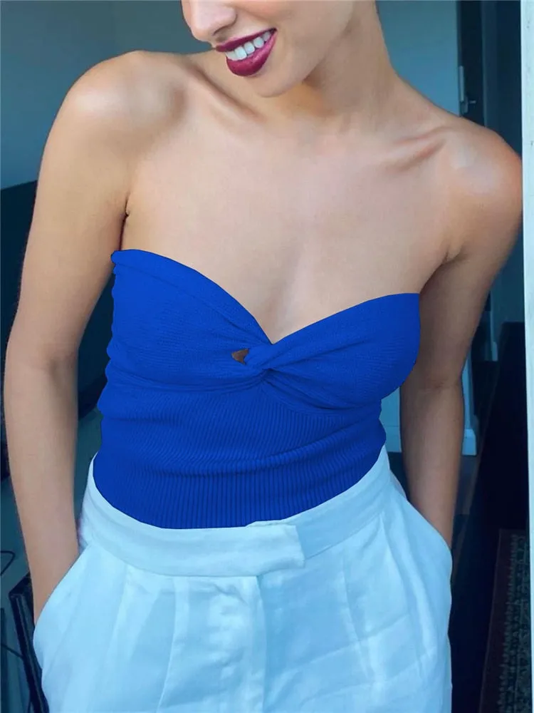 Knit Twisted Stylish Tube Top