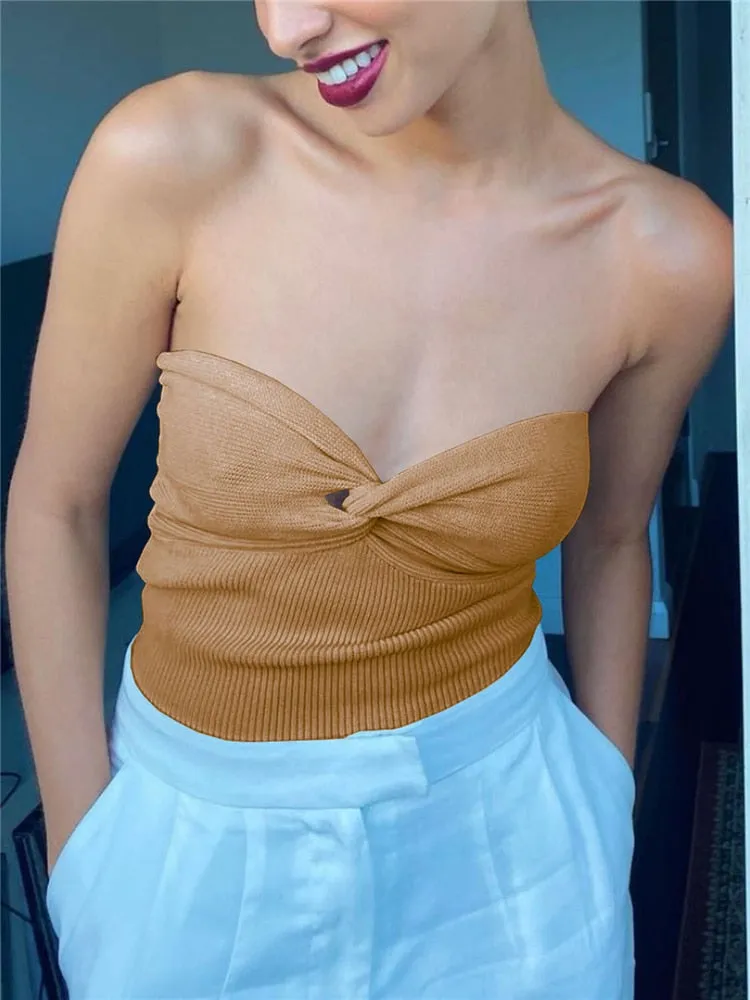 Knit Twisted Stylish Tube Top