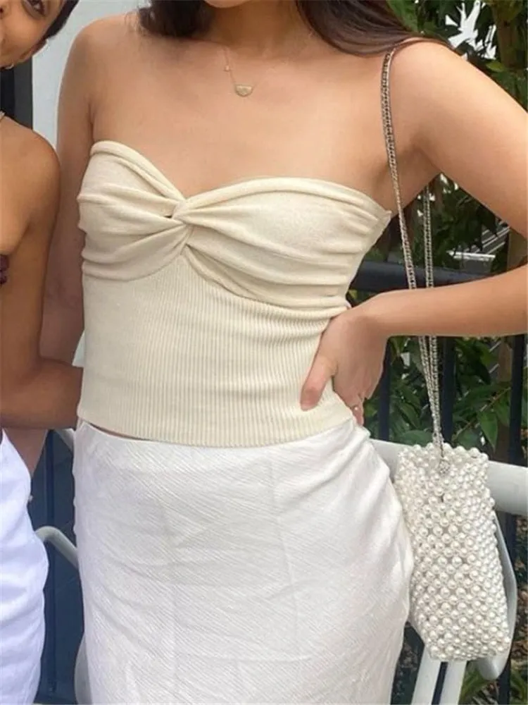 Knit Twisted Stylish Tube Top