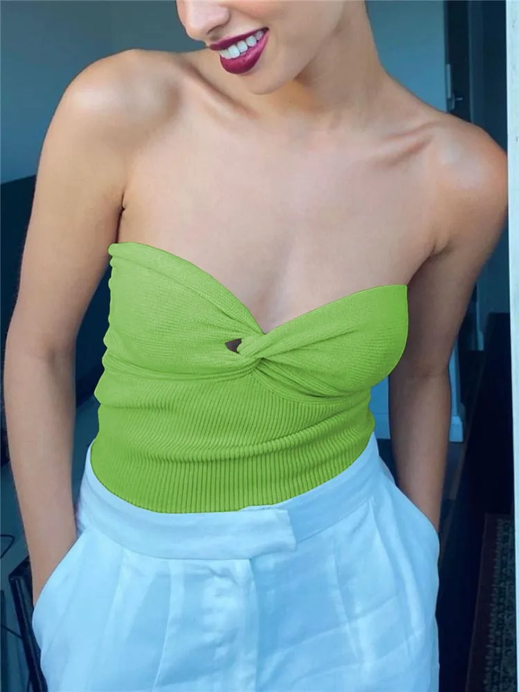Knit Twisted Stylish Tube Top